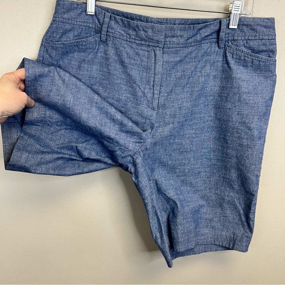 100% Cotton Blue Shorts Talbots Size 12 Preppy Travel Lightweight Summer Beach - Picture 6 of 12